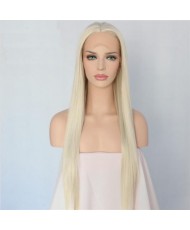 Длинный парик цвета платиновый блонд  0210